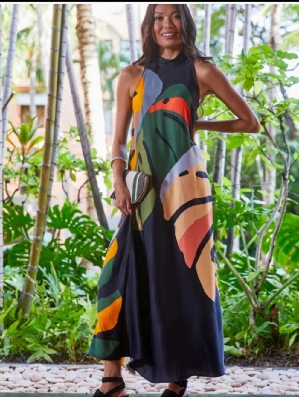 Farm Rio Halter Leaf Maxidress - Picture 3 of 15